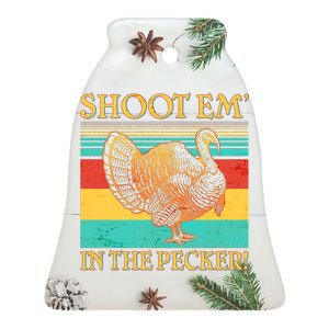 Shoot Em In the Pecker Ceramic Bell Ornament