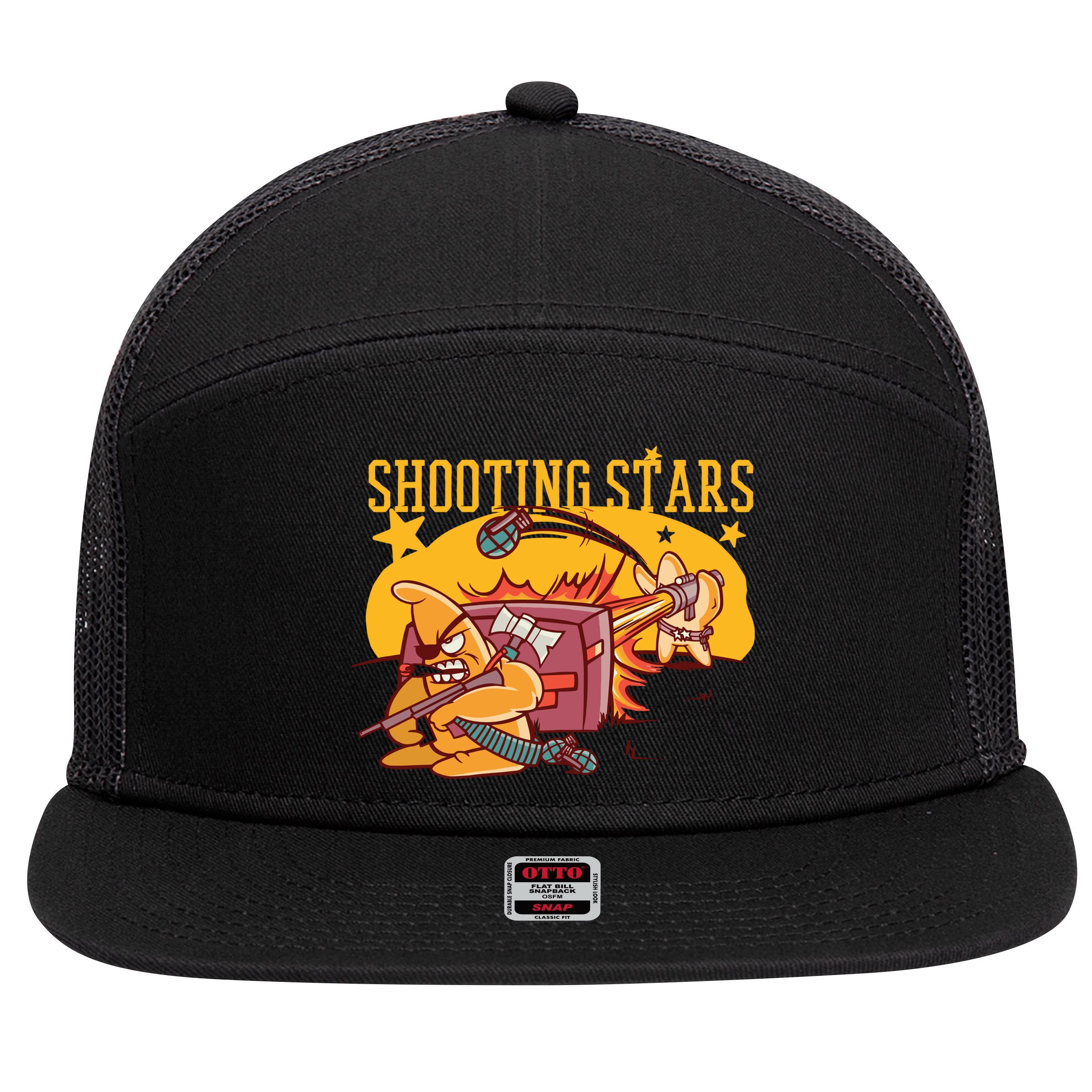 Shooting Stars Pun 7 Panel Mesh Trucker Snapback Hat