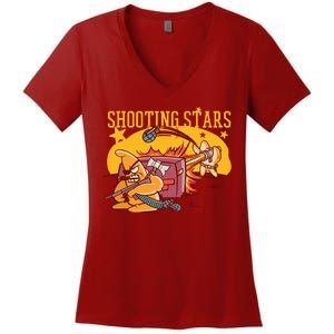 Shooting Stars Pun Women's V-Neck T-Shirt