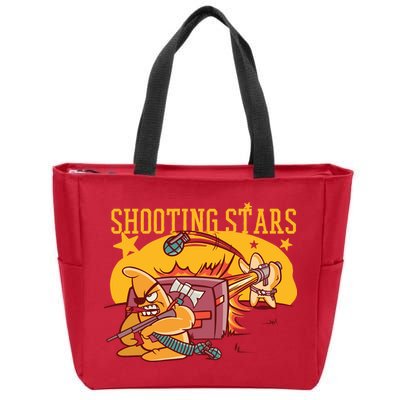 Shooting Stars Pun Zip Tote Bag