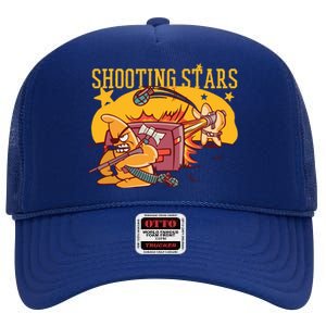 Shooting Stars Pun High Crown Mesh Back Trucker Hat