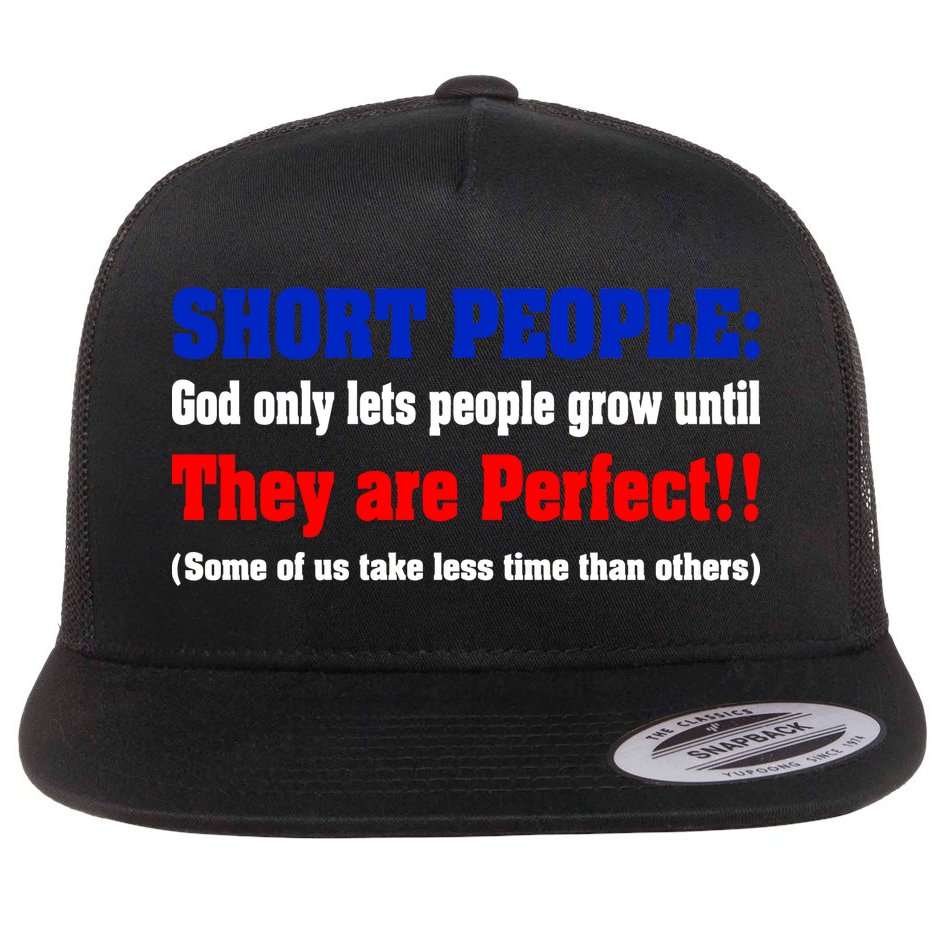 Short People God Only Lets People Grow Until They Are Perfect Flat Bill Trucker Hat