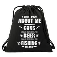 Short Poem Guns Beer Fishing Drawstring Bag