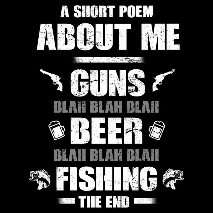 Short Poem Guns Beer Fishing Drawstring Bag