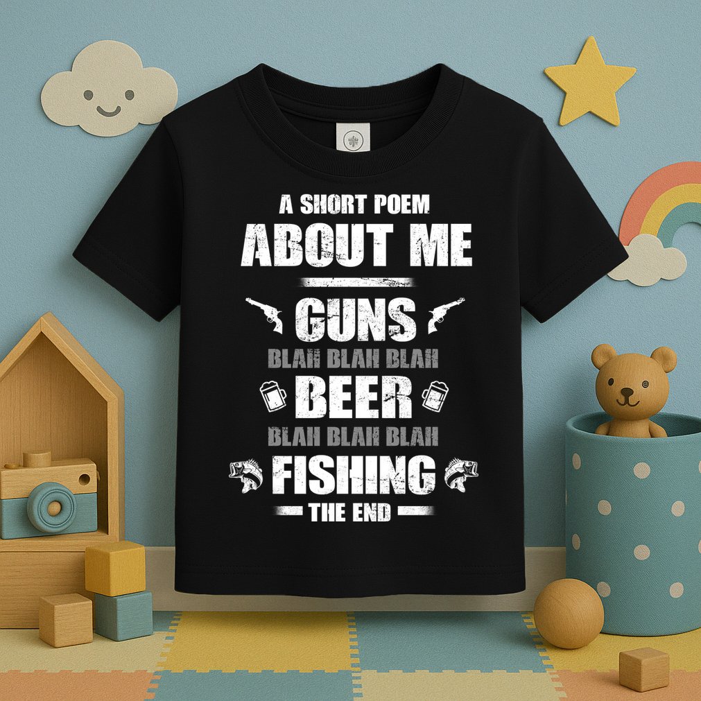 Short Poem Guns Beer Fishing Toddler T-Shirt