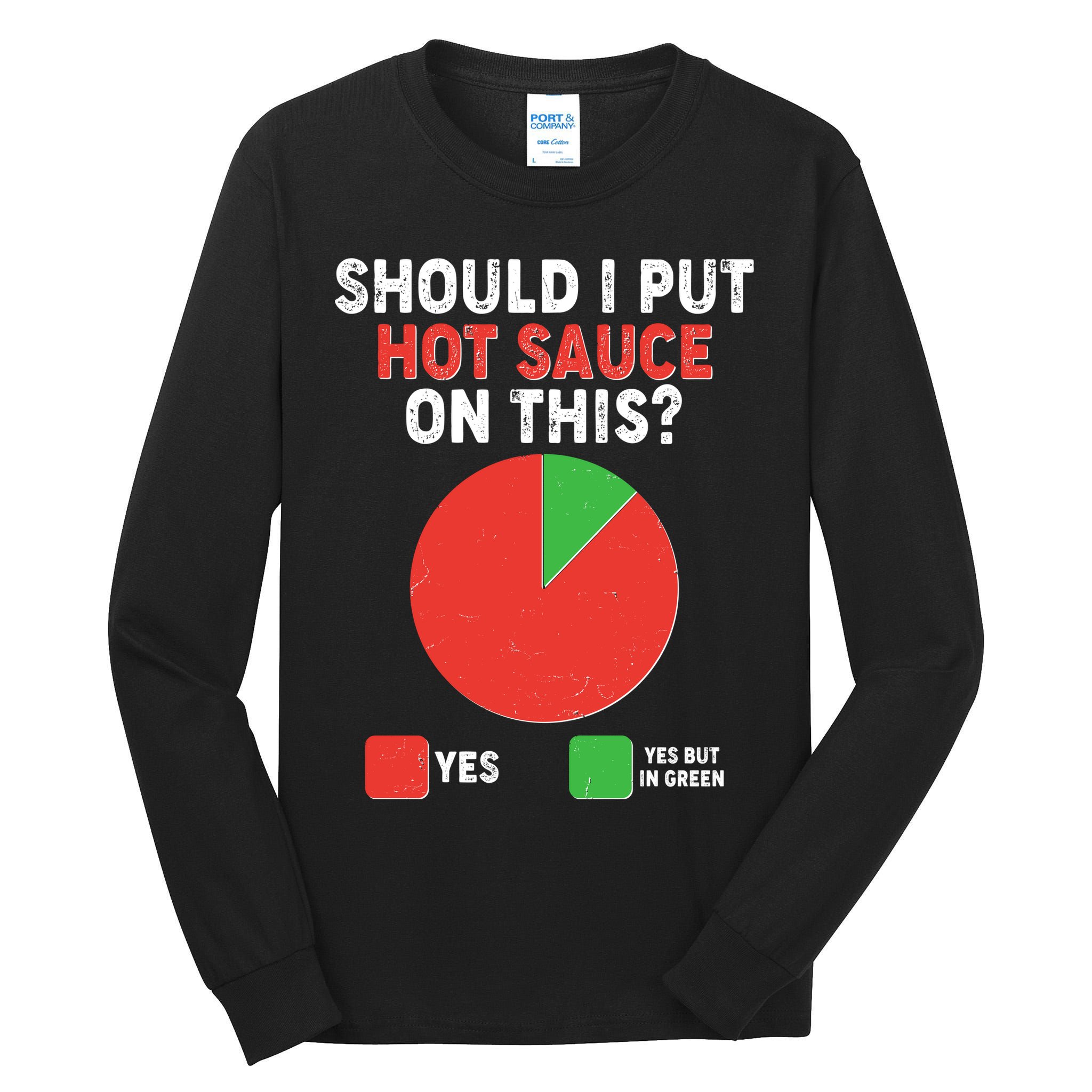 Should I Put Hot Sauce On This Pie Chart Tall Long Sleeve T-Shirt