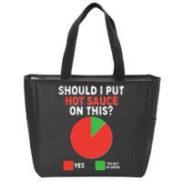 Should I Put Hot Sauce On This Pie Chart Zip Tote Bag