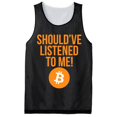 Should've Listened To Me Funny Bitcoin Mesh Reversible Basketball Jersey Tank