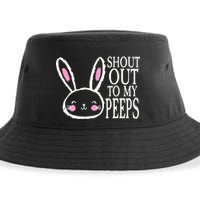 Shout Out To My Peeps Funny Easter Bunny Design Sustainable Bucket Hat