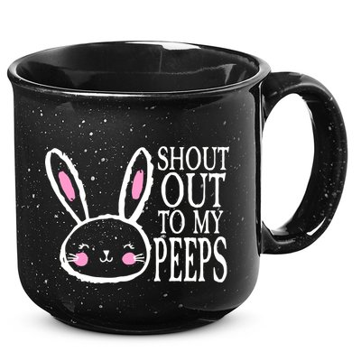 Shout Out To My Peeps Funny Easter Bunny Design 15oz Campfire Ceramic Mug