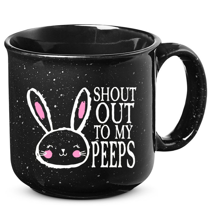 Shout Out To My Peeps Funny Easter Bunny Design 15oz Campfire Ceramic Mug
