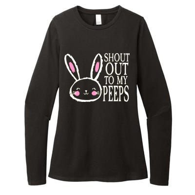 Shout Out To My Peeps Funny Easter Bunny Design Womens CVC Long Sleeve Shirt