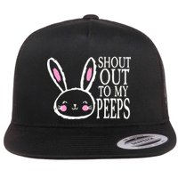 Shout Out To My Peeps Funny Easter Bunny Design Flatbill Hat