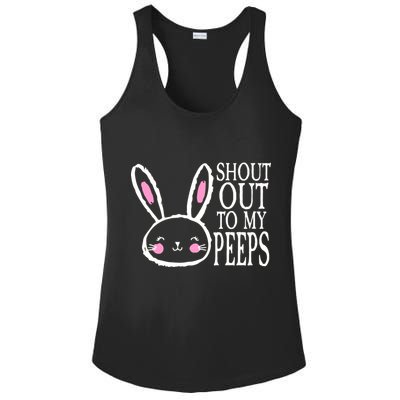 Shout Out To My Peeps Funny Easter Bunny Design Ladies PosiCharge Competitor Racerback Tank