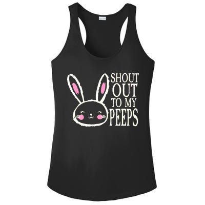 Shout Out To My Peeps Funny Easter Bunny Design Ladies PosiCharge Competitor Racerback Tank