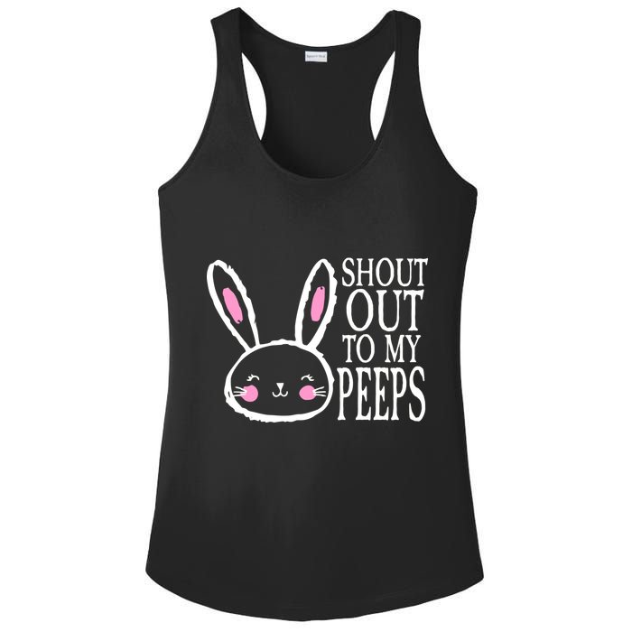 Shout Out To My Peeps Funny Easter Bunny Design Ladies PosiCharge Competitor Racerback Tank
