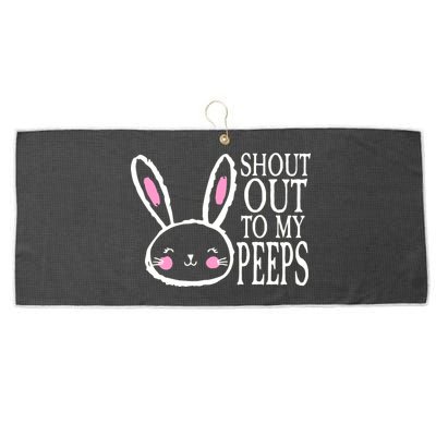 Shout Out To My Peeps Funny Easter Bunny Design Large Microfiber Waffle Golf Towel