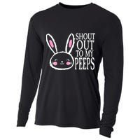 Shout Out To My Peeps Funny Easter Bunny Design Cooling Performance Long Sleeve Crew