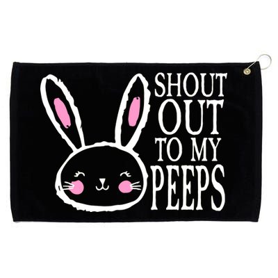 Shout Out To My Peeps Funny Easter Bunny Design Grommeted Golf Towel