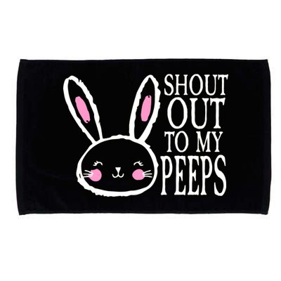 Shout Out To My Peeps Funny Easter Bunny Design Microfiber Hand Towel