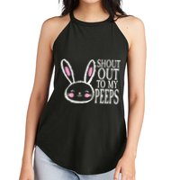 Shout Out To My Peeps Funny Easter Bunny Design Women's Perfect Tri Rocker Tank