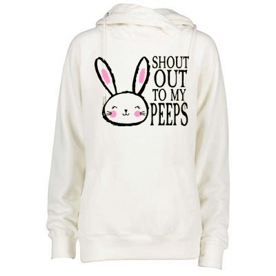 Shout Out To My Peeps Funny Easter Bunny Design Womens Funnel Neck Pullover Hood