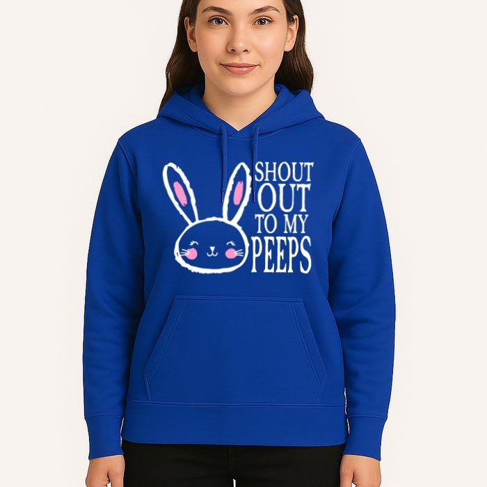 Shout Out To My Peeps Funny Easter Bunny Design Hoodie