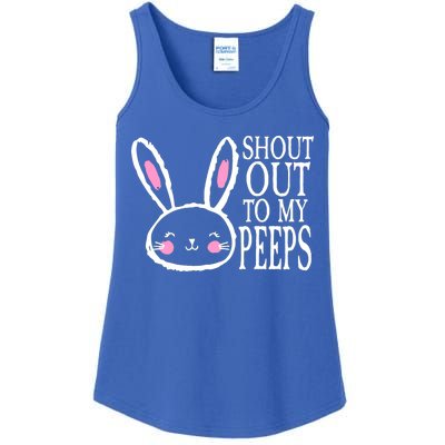 Shout Out To My Peeps Funny Easter Bunny Design Ladies Essential Tank