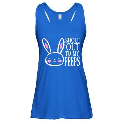 Shout Out To My Peeps Funny Easter Bunny Design Ladies Essential Flowy Tank