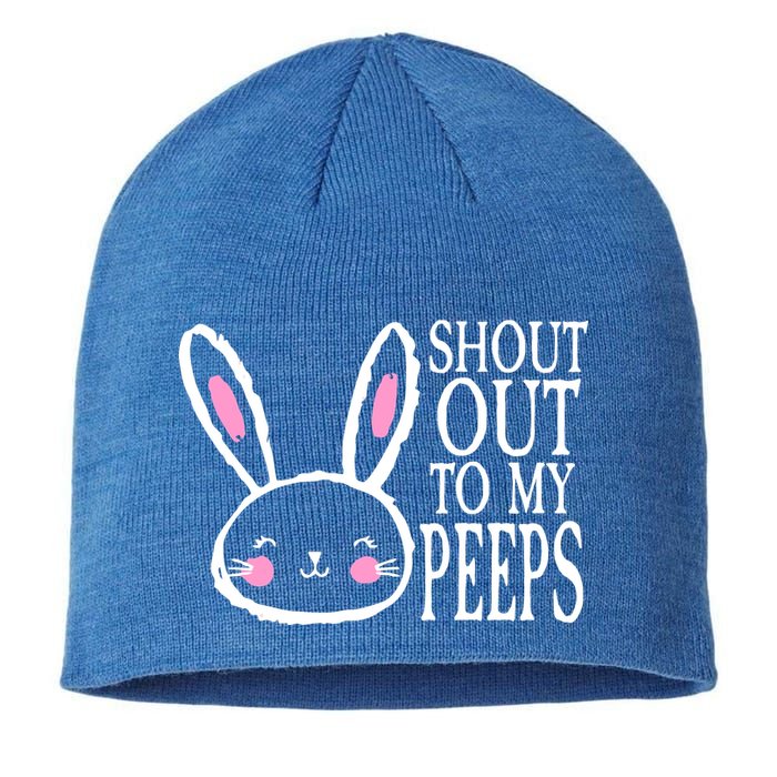 Shout Out To My Peeps Funny Easter Bunny Design Sustainable Beanie
