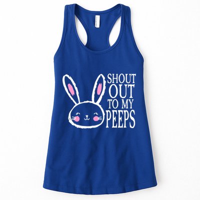 Shout Out To My Peeps Funny Easter Bunny Design Womens Tank Top
