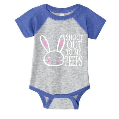 Shout Out To My Peeps Funny Easter Bunny Design Infant Baby Jersey Bodysuit