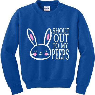Shout Out To My Peeps Funny Easter Bunny Design Kids Sweatshirt