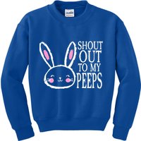 Shout Out To My Peeps Funny Easter Bunny Design Kids Sweatshirt