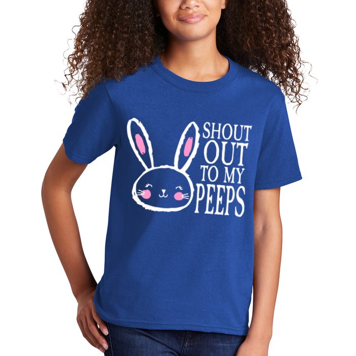 Shout Out To My Peeps Funny Easter Bunny Design Kids T-Shirt