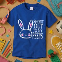 Shout Out To My Peeps Funny Easter Bunny Design Kids T-Shirt