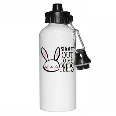 Shout Out To My Peeps Funny Easter Bunny Design Aluminum Water Bottle