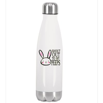 Shout Out To My Peeps Funny Easter Bunny Design Stainless Steel Insulated Water Bottle