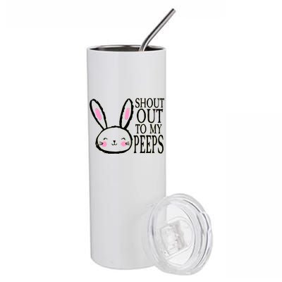 Shout Out To My Peeps Funny Easter Bunny Design Stainless Steel Tumbler