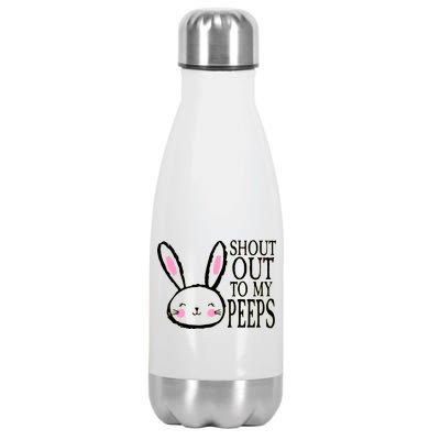 Shout Out To My Peeps Funny Easter Bunny Design Stainless Steel Insulated Water Bottle