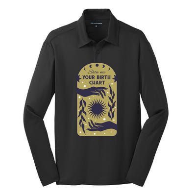 Show Me Your Birth Chart Silk Touch Performance Long Sleeve Polo