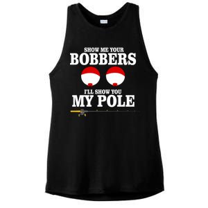 Show Me Your Bobbers I'll Show You My Pole Ladies PosiCharge Tri-Blend Wicking Tank