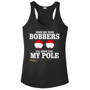 Show Me Your Bobbers I'll Show You My Pole Ladies PosiCharge Competitor Racerback Tank