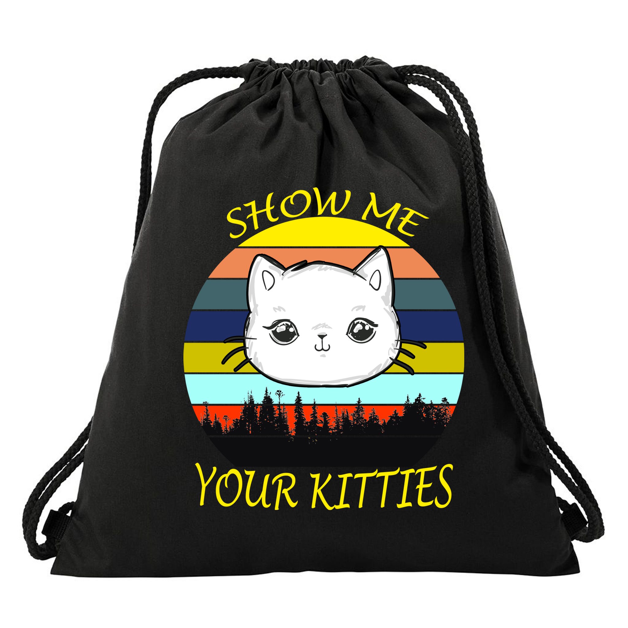 Show Me Your Kitties Drawstring Bag
