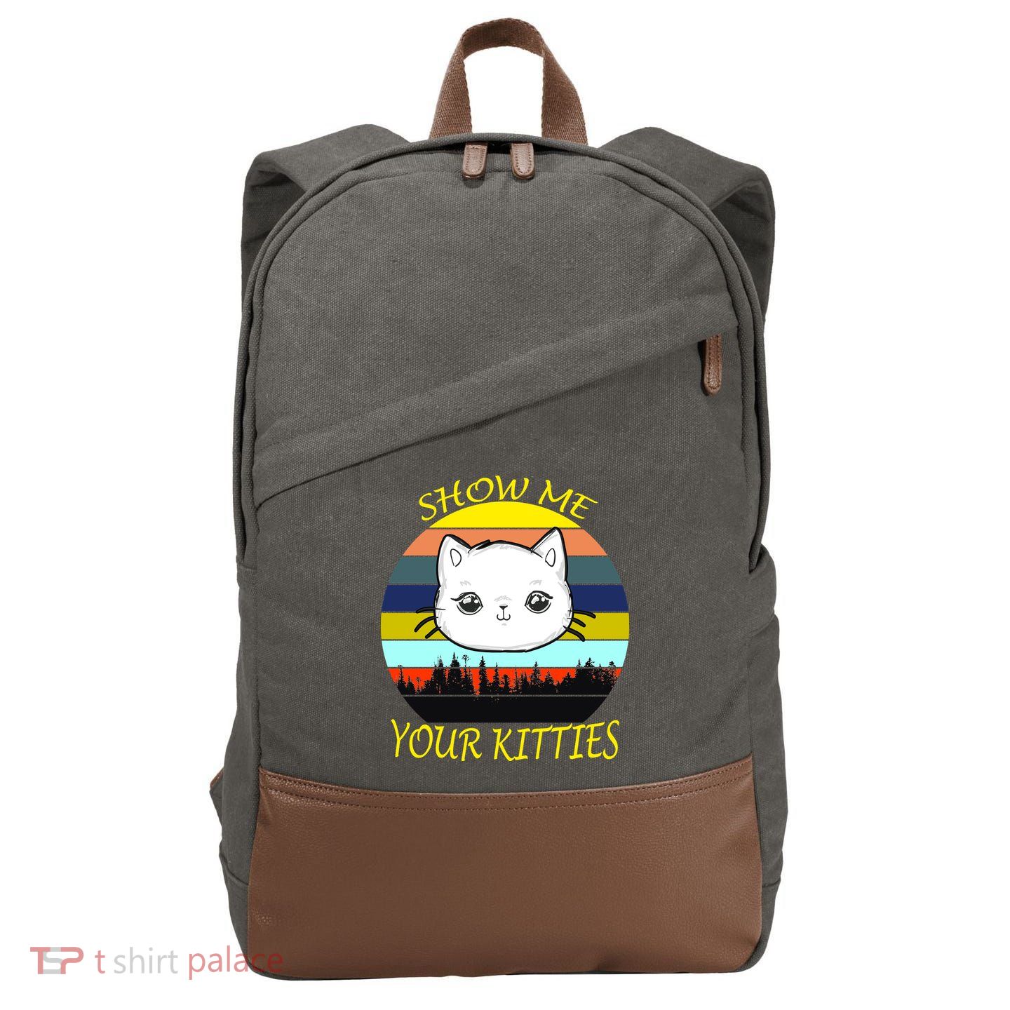 Show Me Your Kitties Cotton Canvas Backpack