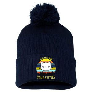 Show Me Your Kitties Pom Pom 12in Knit Beanie