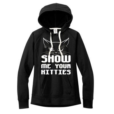 Show Me Your Kitties Funny Cat Women's Fleece Hoodie