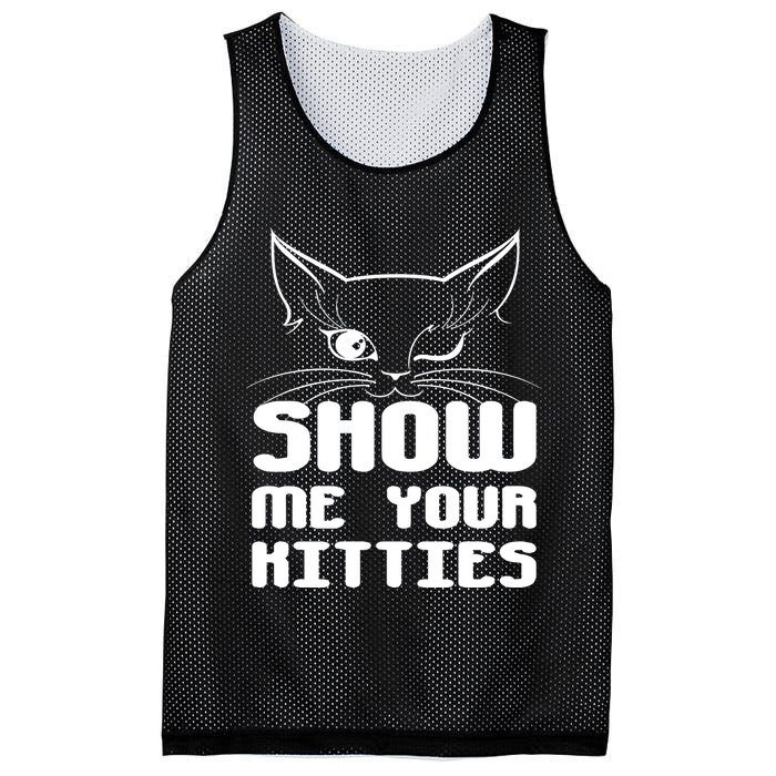 Show Me Your Kitties Funny Cat Mesh Reversible Basketball Jersey Tank