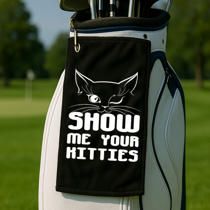 Show Me Your Kitties Funny Cat Golf Towel