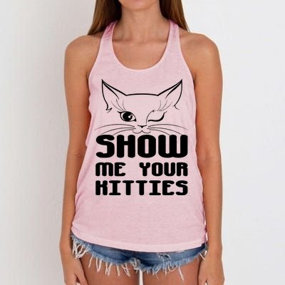 Show Me Your Kitties Funny Cat Women's Knotted Racerback Tank